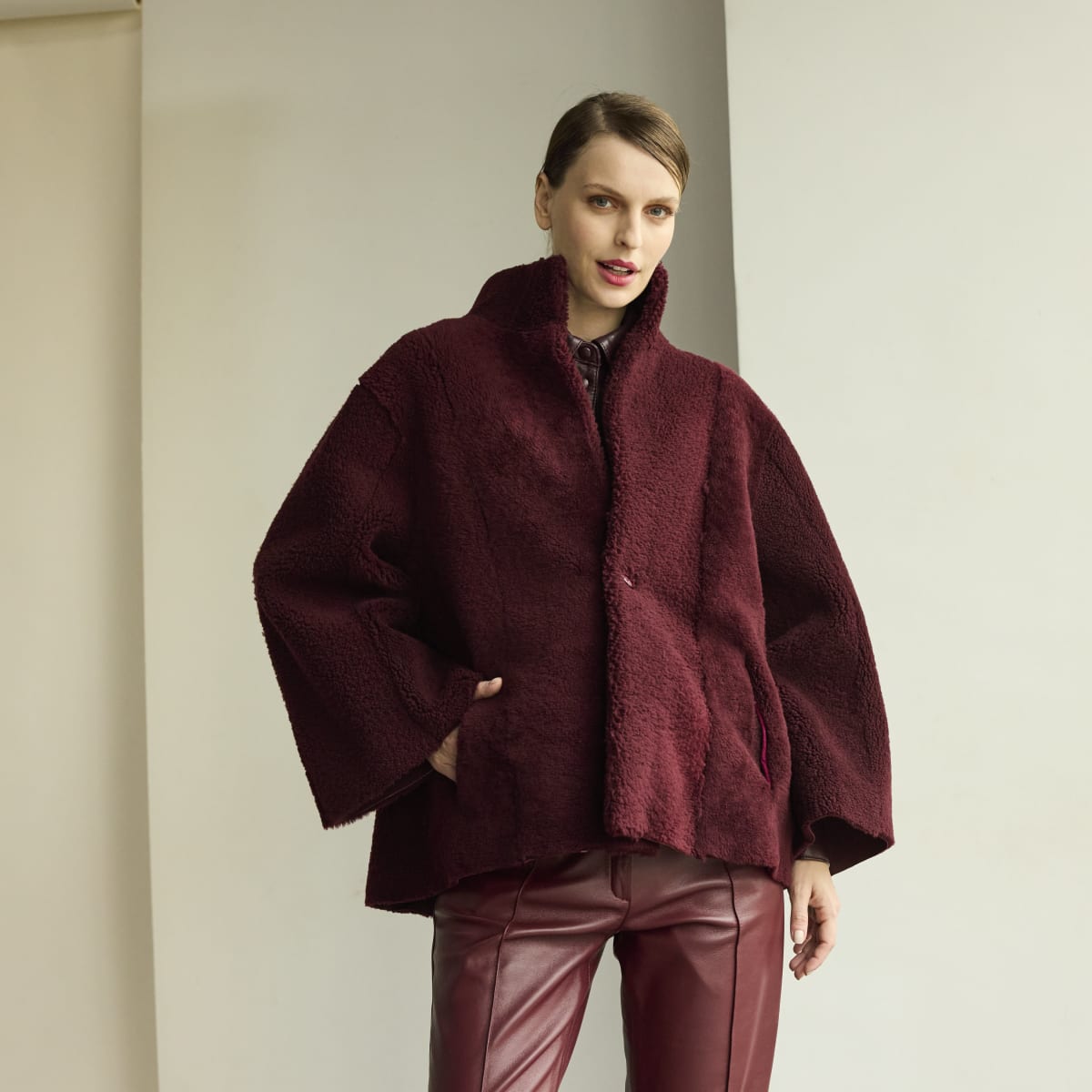 Abrigo Napalan reversible Bordo