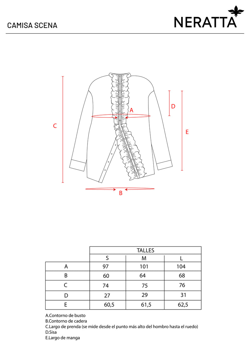 Camisa Scena Off White - Guía de tallas
