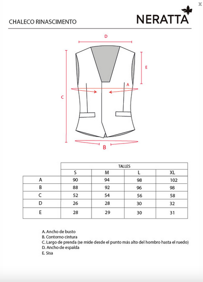 Chaleco Rinascimento Stampa Disvelamento NERATTA