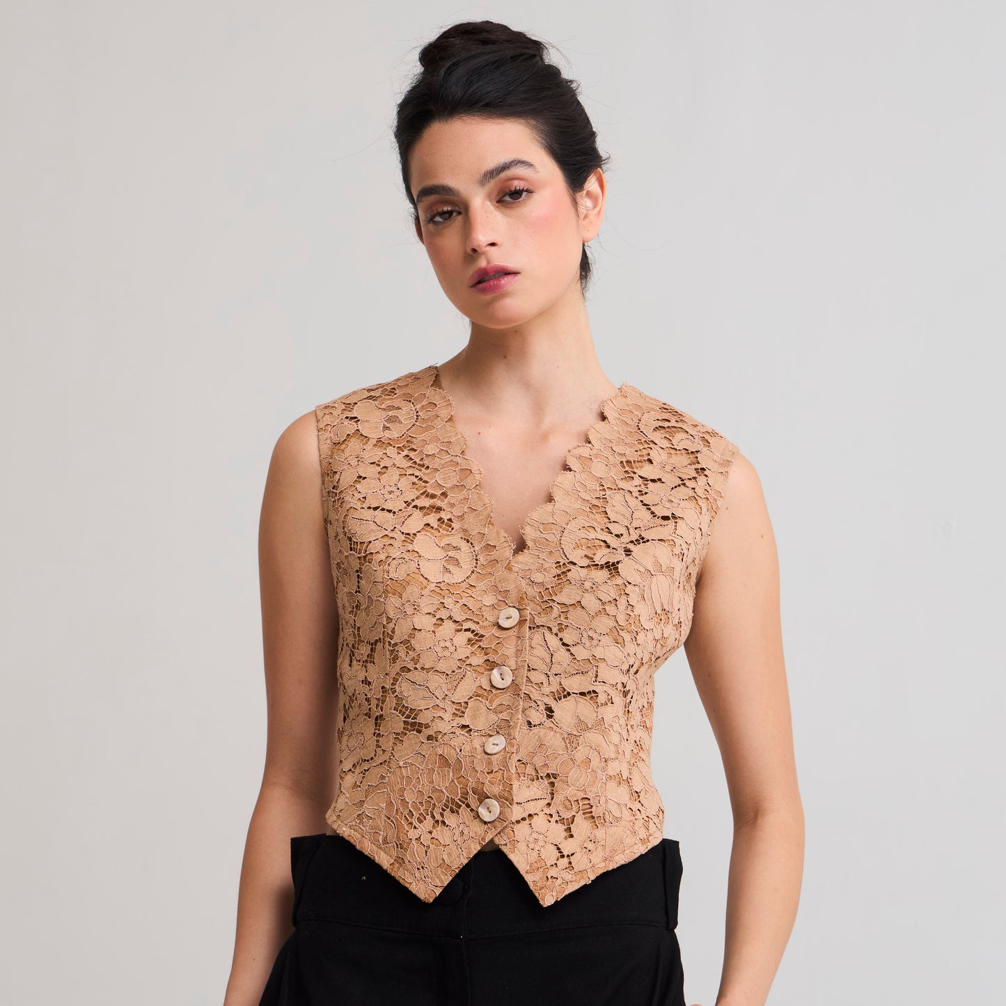 Gilet Encaje beige La Margot