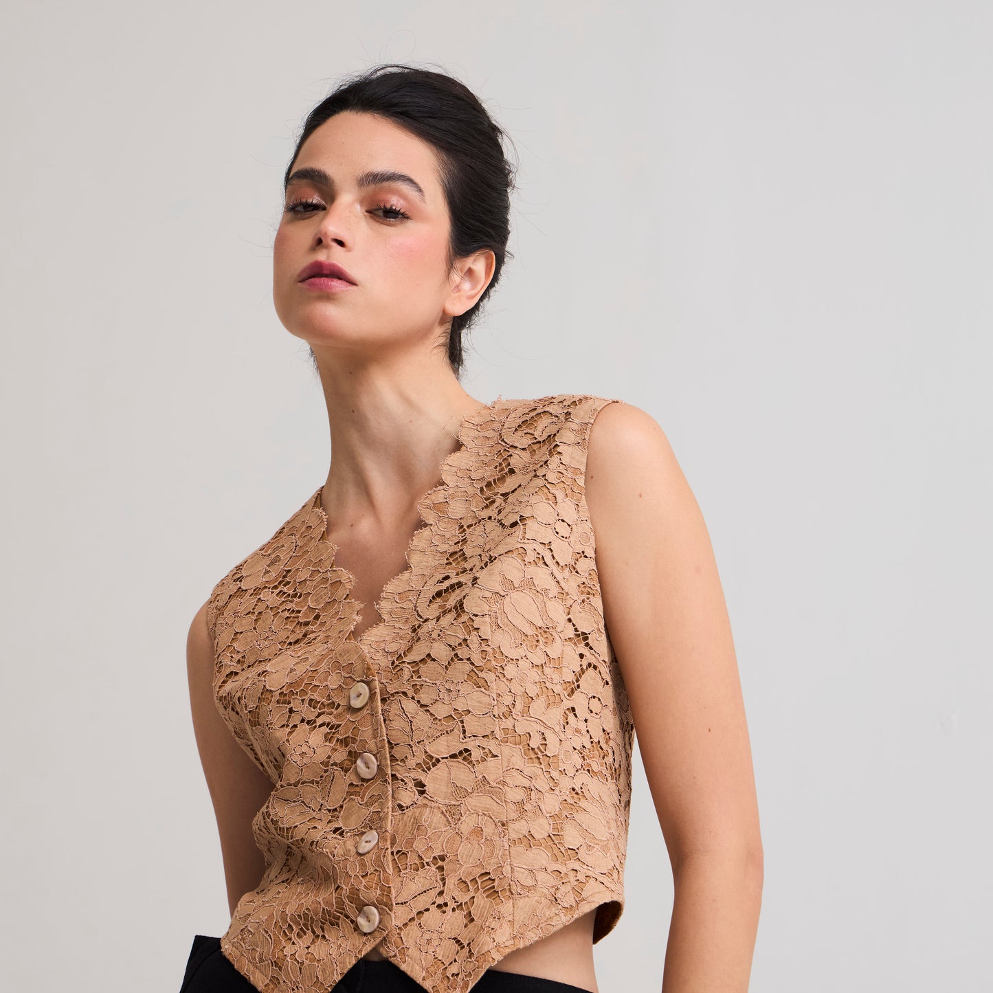 Gilet Encaje beige La Margot