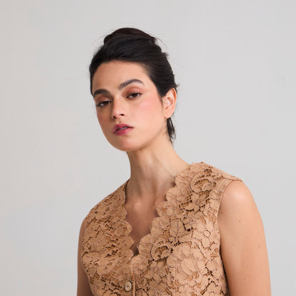 Gilet Encaje beige La Margot