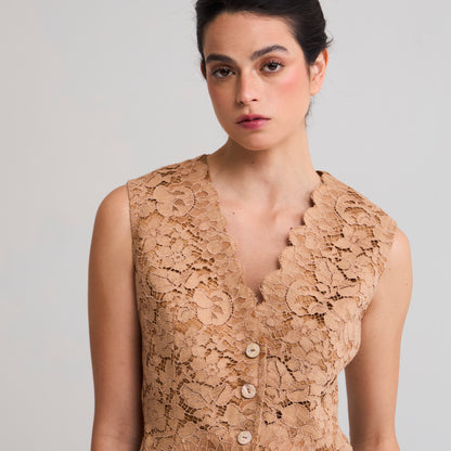 Gilet Encaje beige La Margot