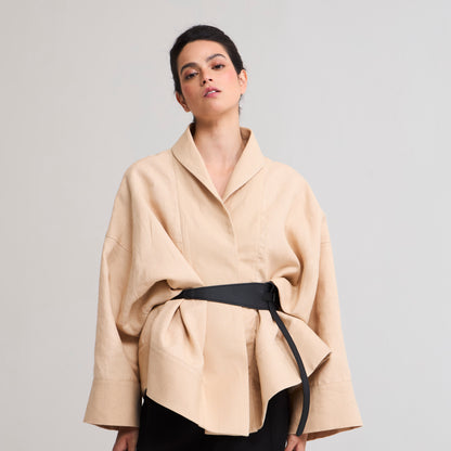 Chaqueta Akim 3/4 Beige/flores La Margot