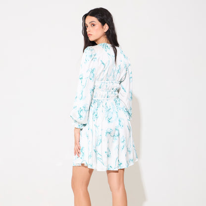 Vestido Brienno Stampa Fiori Mint NERATTA