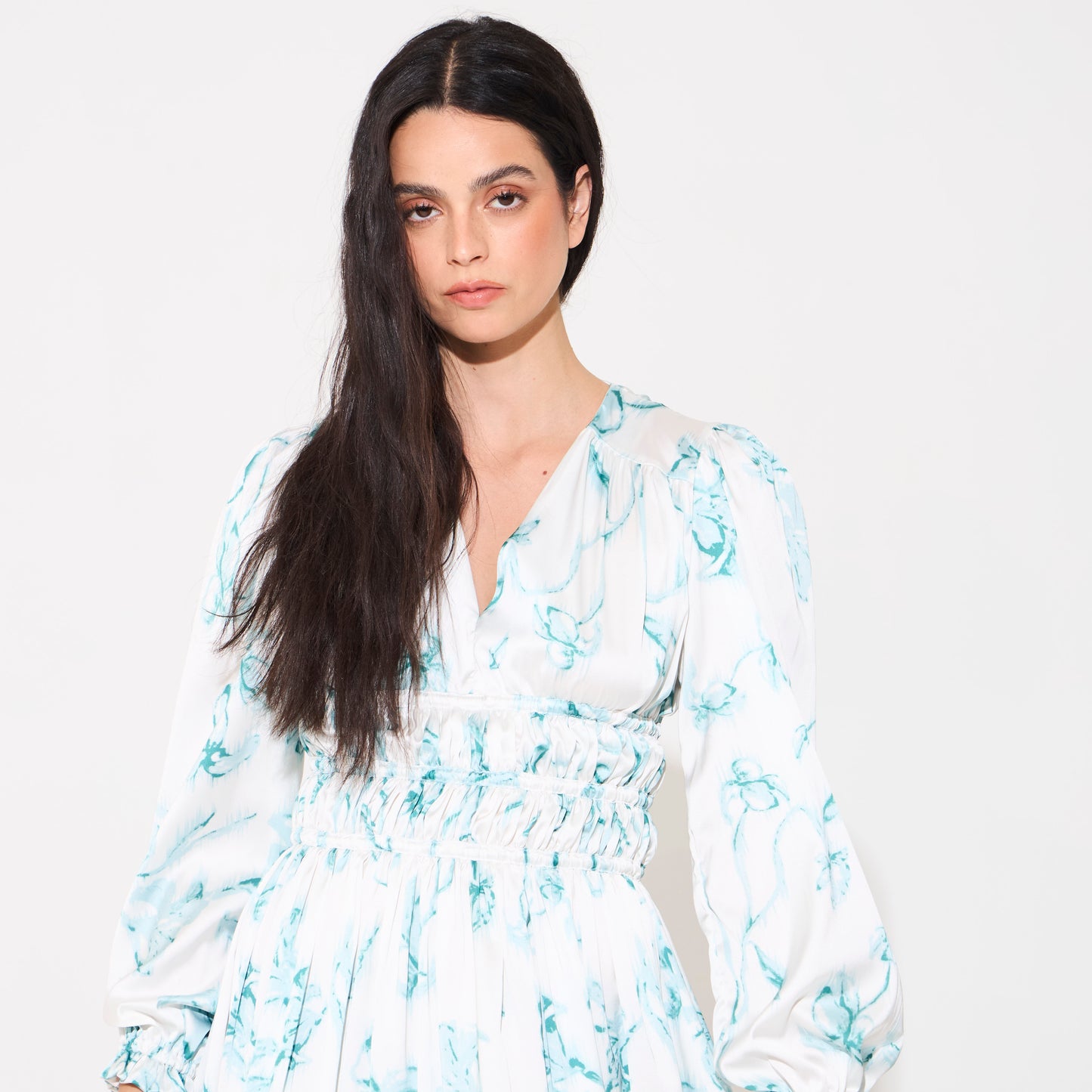 Vestido Brienno Stampa Fiori Mint NERATTA