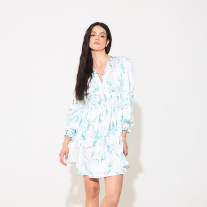 Vestido Brienno Stampa Fiori Mint NERATTA