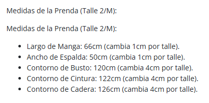 Abrigo Napalan reversible Bordo - Guía de tallas