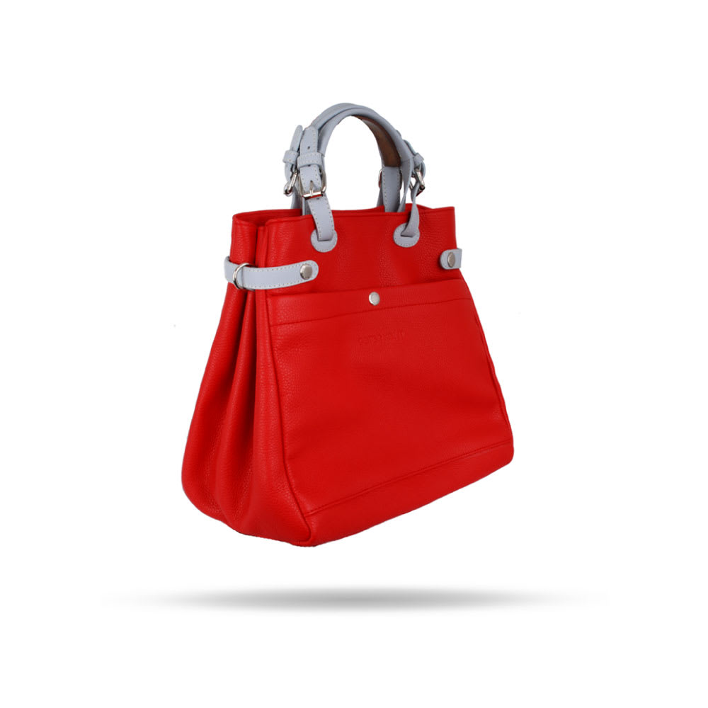 Bolso San Petesburgo Rojo Graneado y Gris Claro Paralelo