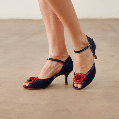 Zapato Amalia azul/rojo