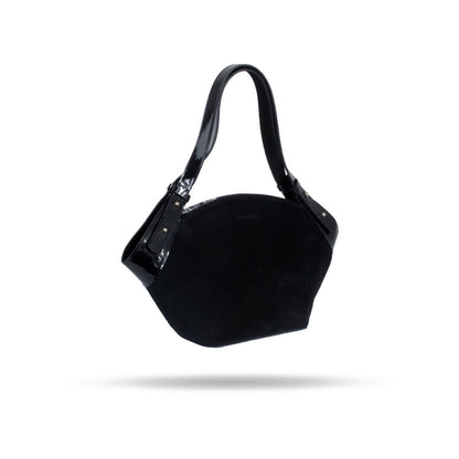 Cartera Nápoles Negro Gamuza y Negro Charol