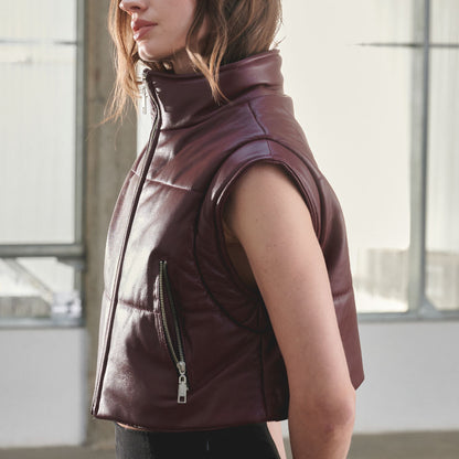 Chaleco Puffer Queen Bordo