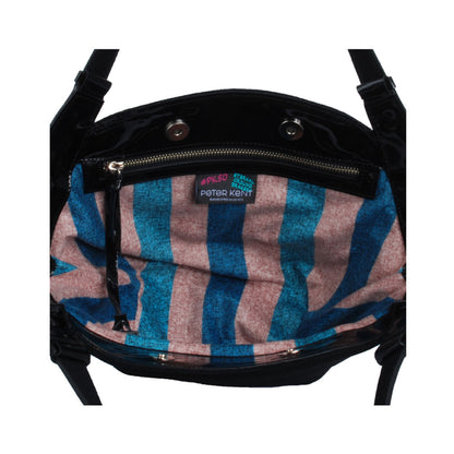 Cartera Nápoles Negro Gamuza y Negro Charol
