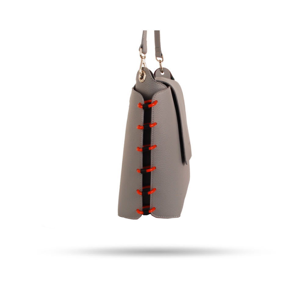Cartera Montavo L (Gris Graneado con Naranja)