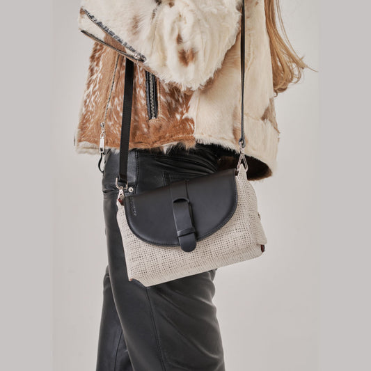 Cartera Bangalore Tiza, Plata y Negro