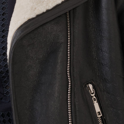 Chaqueta Biker Sienna Negro y Crudo
