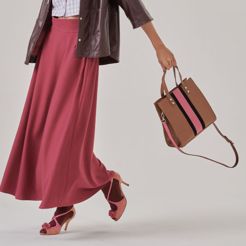 Cartera Nueva Guinea Leño y Fucsia