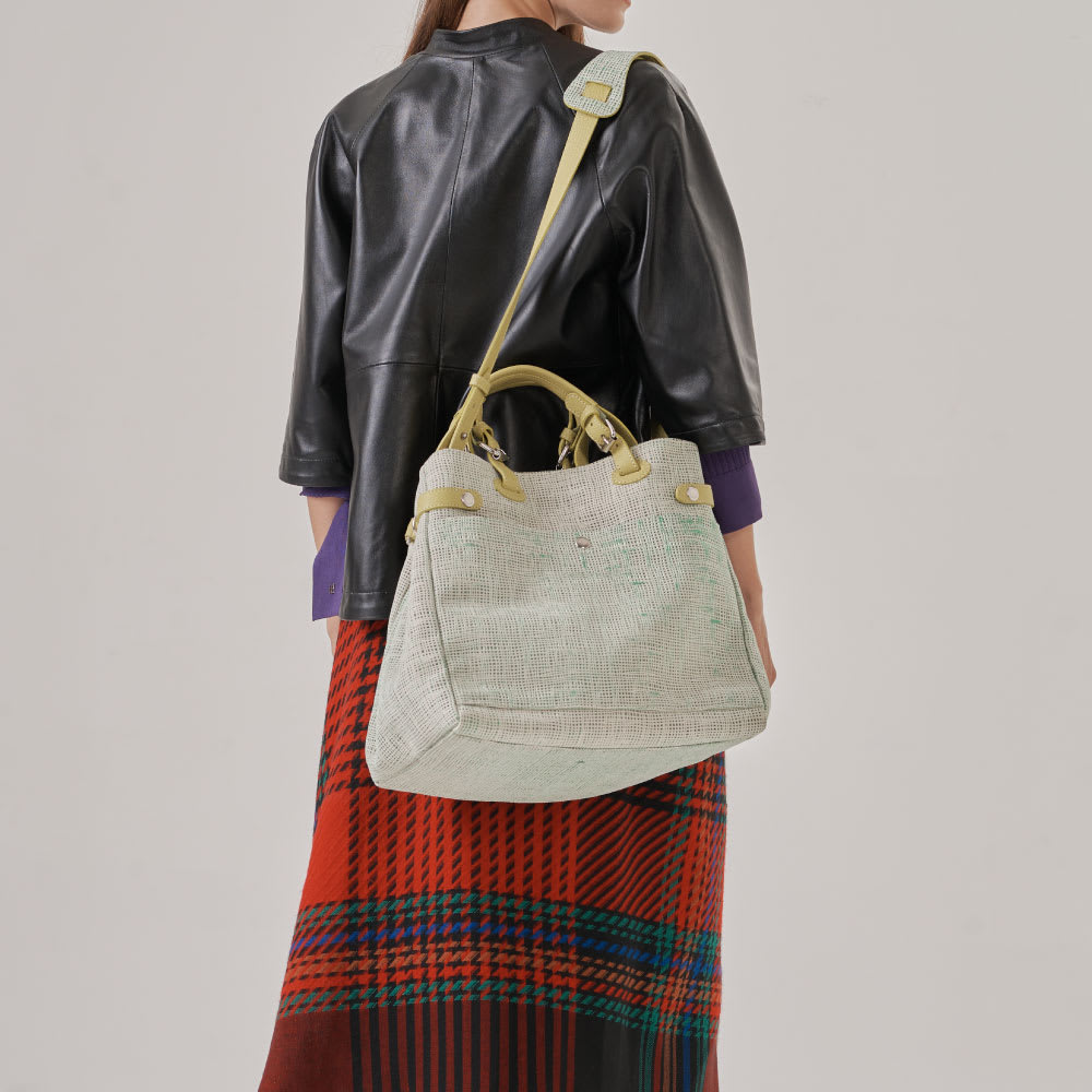 Bolso San Petesburgo Arpillera Verde y Manzana
