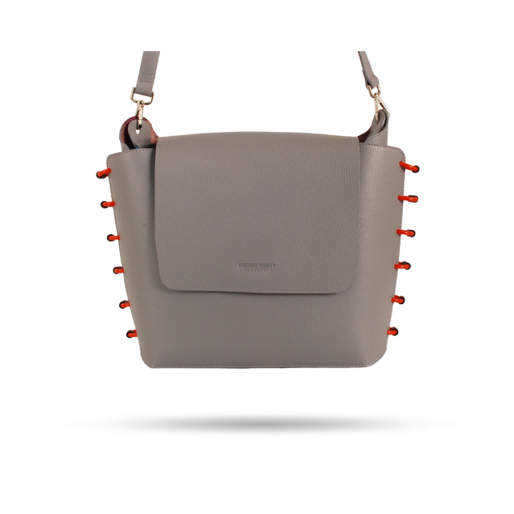 Cartera Montavo L (Gris Graneado con Naranja)