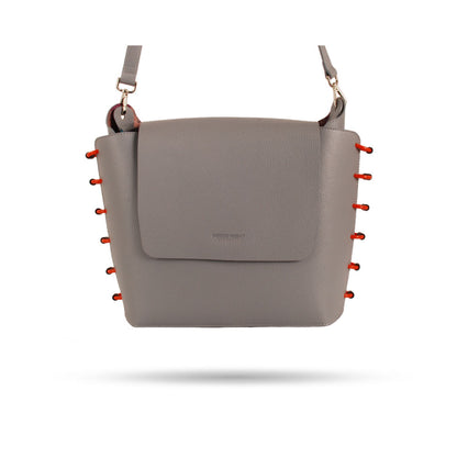 Cartera Montavo L (Gris Graneado con Naranja)
