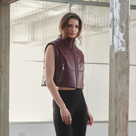 Chaleco Puffer Queen Bordo