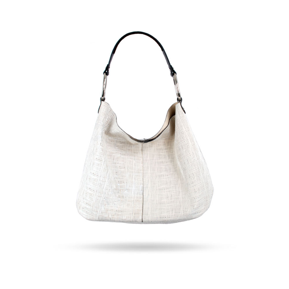 Cartera Venezia Arpillera Negra y Plata