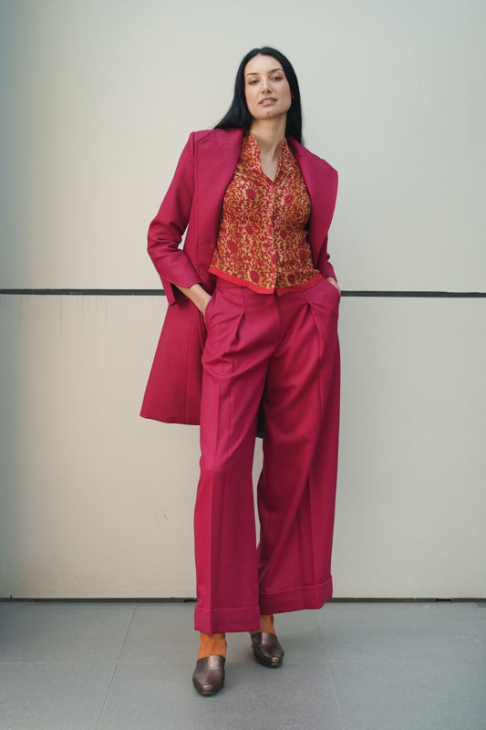 Pantalon Palacete Frambuesa La Margot