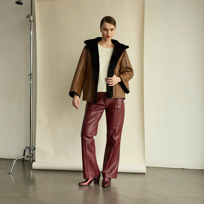 Abrigo Napalan corto reversible marron/negro
