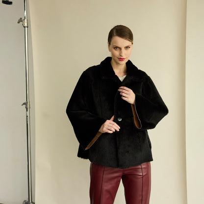 Abrigo Napalan corto reversible marron/negro