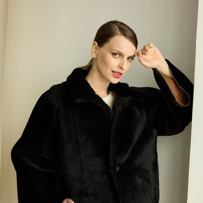 Abrigo Napalan corto reversible marron/negro