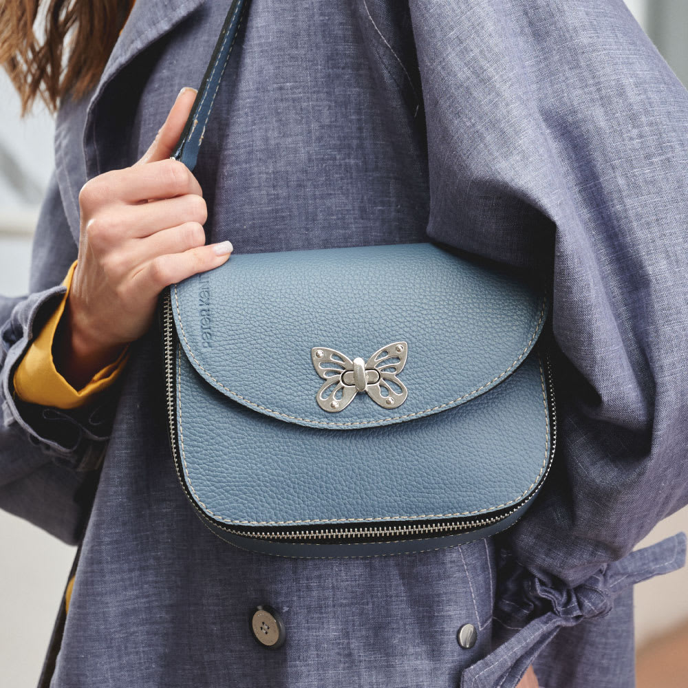 Cartera/Bandolera Zip-It. Cuero Genuino Vacuno. Construida con piezas intercambiables.