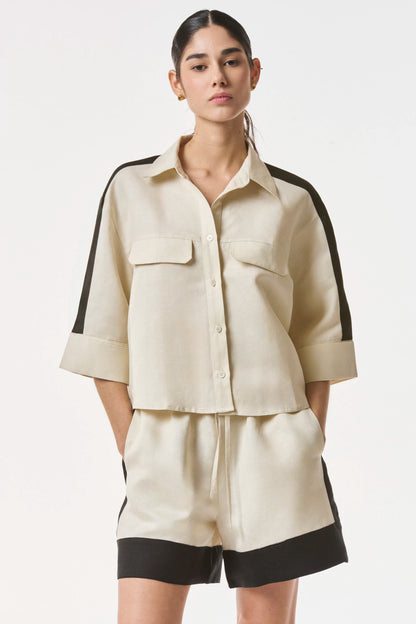 Camisa Bellagio Sand & Black NERATTA