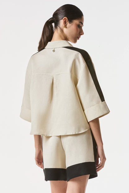 Camisa Bellagio Sand & Black NERATTA