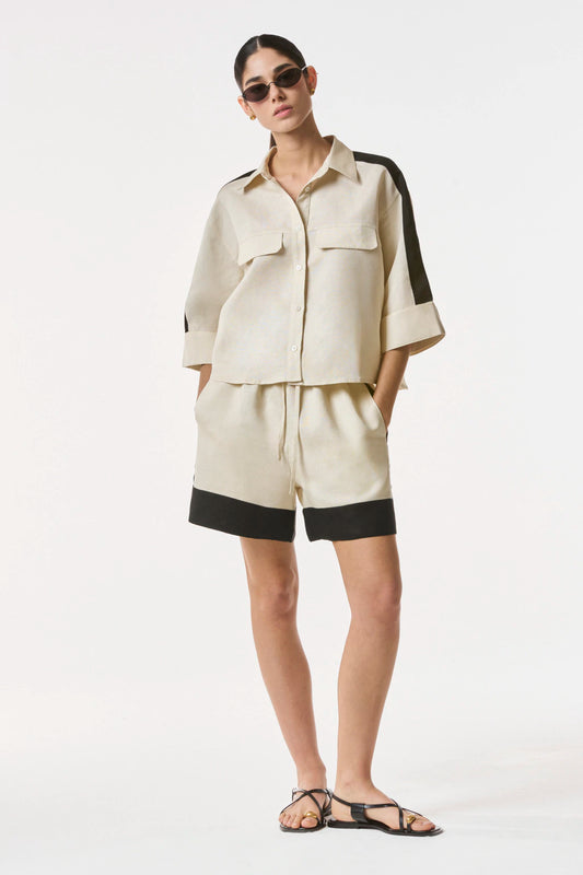 Camisa Bellagio Sand & Black NERATTA