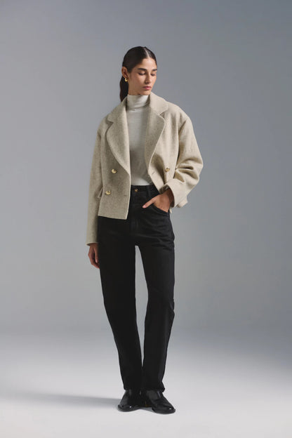 Chaqueta Saint Denis beige espigado