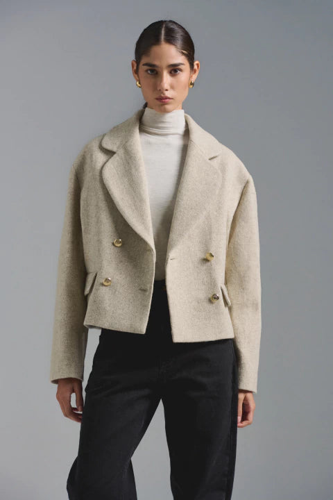 Chaqueta Saint Denis beige espigado