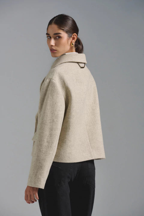Chaqueta Saint Denis beige espigado