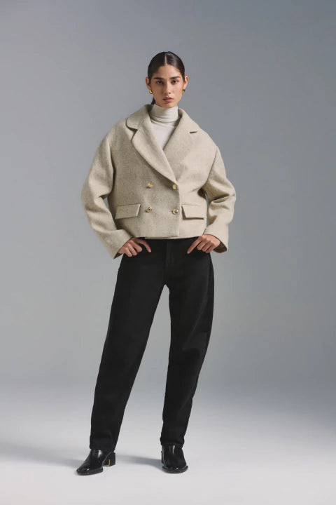 Chaqueta Saint Denis beige espigado