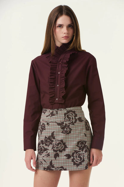 Falda Tempo Fiori Bordeaux